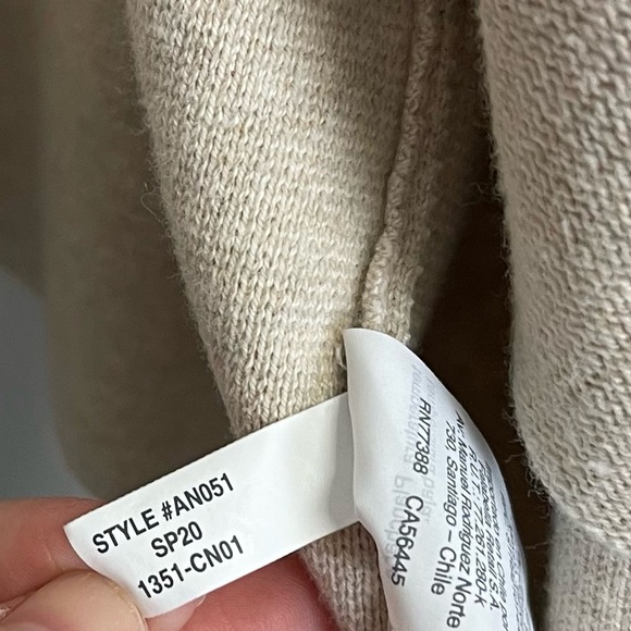 J Crew Collarless Sweater Blazer Womens XL Tan Beige Cardigan Open Front Pockets - Picture 7 of 10